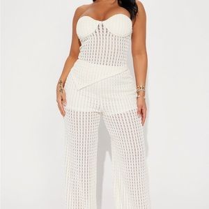 Fashion Nova Layton Textured Pant Set - ivory